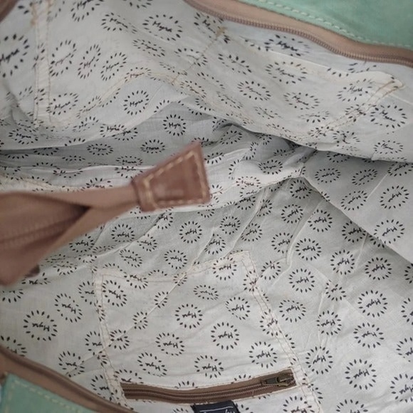 Myra-LAST 1! Handmade Stamp Print Weekender Canvas/Leather Ex-Large Tote bag-NWT - Picture 5 of 6